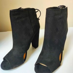 Peep Toe Black Boots